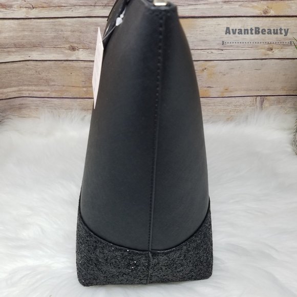 Kate Spade Penny Greta Court Black Glitter Tote - Picture 12 of 13